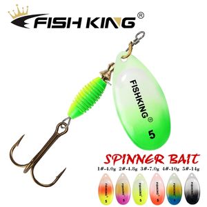 FISH KING Metal Fishing Lure 4g 4.8g 7g 10g 14g Spinner Bait High Quality Hard Baits Treble Hook Tackle For Pike 220812