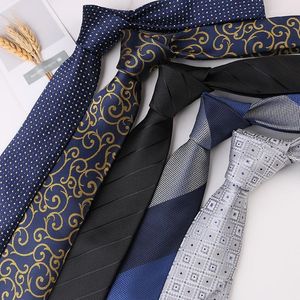 Bow slipsar Flower randig nackband för män polyester jacquard mager bröllop affärsdräkter 7 cm bred rutig smal halsbåge emel22