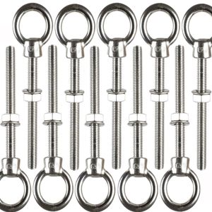 Wholesale stainless steel bolts screws for sale - Group buy 10pcs M8100 Stainless Steel Lifting Eye Bolts with Nuts Round Ring Hook Bolt Screw Fasteners