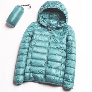 Cappotti Capispalla caldo piumino con cappuccio ultra leggero autunno inverno donna giacca corta piumino d'anatra cappotto giacca a vento più 5XL 6XL 201029