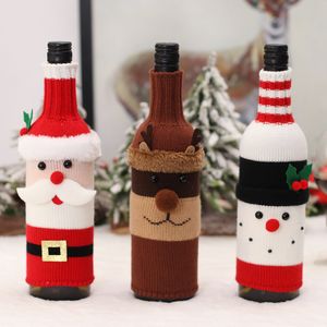 2022 Zestaw świątecznych butelek ozdobiony kreskówkowymi dzianinami Stare Man Snowman Wine Set Sestive Restaurant Układ restauracji