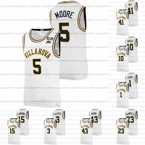 A3740 Custom Villanova Wildcats 2022 NCAA College Basketball Jersey Justin Moore Wendell Moore Caleb Daniels Slater Longino Mikal Bridges Eric