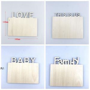 Sublimation Rahmen Thermal transfer plate Home Decor Heat Printing Picture Frame Wooden Desktop Decoration with Letter Lover Gift GCA13112