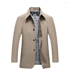 Męskie Trench Coats Spring Autumn Płaszcz Men Business Casual Khaki Jacket Single Breasted Windbreaker Proste klasyczne odmiany Viols22