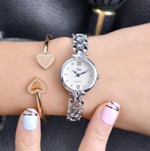 Мода высококачественные изысканные наручные часы на наручные часы хрустальный браслет Quartz Watches Rose Gold