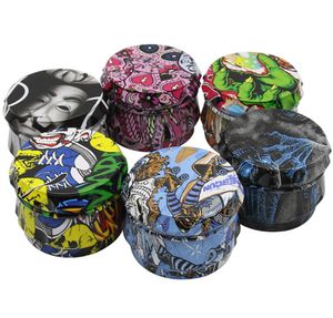 The latest 63x47mm Smoke grinder four -layer zinc alloy water transfer tobacco mob selection support custom LOGO