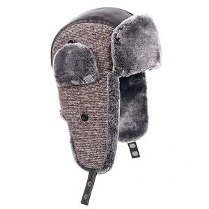 Beretti Cappelli bombardieri inverno 2022 Cappello da ushanka russo caldo con lembo a orecchie a maglia per la pelle di pelliccia di pelliccia di pelliccia di pelliccia di pelliccia per berretto da pelliccia da ginnastica da sci.