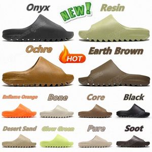 Designer Slipper Men Eva Rubber Woman Bekväma sandaler Ny Colleettion Glow Green Soot Onyx svart benvitt hart Foagb7w#