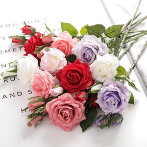 Ghirlande di fiori decorativi Rose rosse artificiali 17 