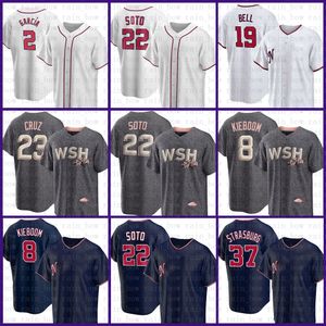 Nationals Männer Juan Soto Baseball Jersey Carter Kieboom Nelson Cruz Josh Bell Keibert Ruiz Lane Thomas Cesar Hernandez Stephen Strasburg Luis Garcia Alcides Escobar