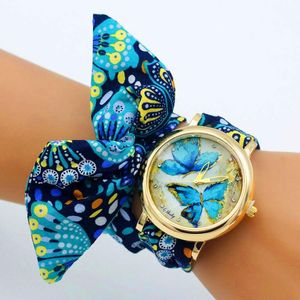 Wholesale watch ladies girls for sale - Group buy Wristwatches Shsby Design Ladies Butterfly Cloth Wristwatch Women Dress Watch High Quality Fabric Sweet Girls Bracelet WatchWristwatches