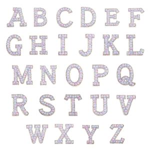 Noções de costura 26 letras inglesas Pérola Rhinestone Patches para roupas A-Z Alfabeto Colorido Pérolas Applique Sew on Patches DIY Nome