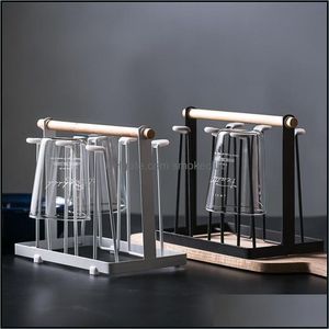 Xin Creative Simple Nordic Iron Water Storage 6 Cup Glass Mug Drain Rack Drop Delivery 2021 Stemware Cases Kitchen Organization Housekee H