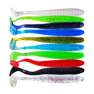 hot 10 color soft jelly lure drop shot fishing tackle bait jig paddle tail sinking soft silicone fishing lures shad 8.5cm 2.4g K1639