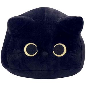 55 cm Piękne kreskówkowe uściski zwierząt urocze czarne kota w kształcie miękkiej pluszowej poduszki lalki dziewczyny walentynkowe prezenty ornament J220729
