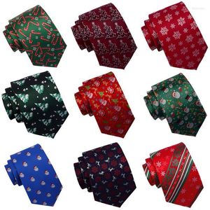Bow Ties Arrival Christmas Tie Silk Jacquard Weave Quality Tree Snow Man Fetival Theme Necktie Suit For Men GiftBow Fier22