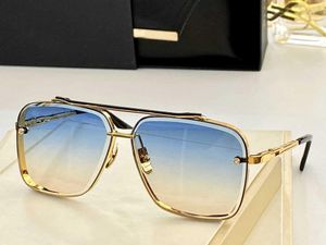 Venta al por mayor de Gafas de sol de diseñador de lujo para hombre Gafas de sol de metal cortada de alto grado de alta calidad Mach seis grandes gran tamaño de marco ovalado de gafas con lunetas de playa