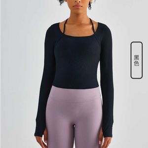 Yoga roupas tops drib pescoço sling de duas peças camisa esportiva de fitness gym roupas de ginástica