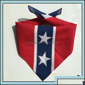 Party Favor Event Supplies Festive Home Garden 55 x55Cm Confederate Rebel Flag Bandanas Flags Print Bandana For Adt Headbands Two Sides Dr