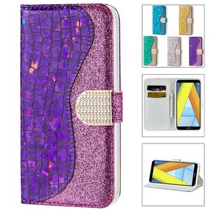 Damski Portfel Case Bling Glitter Flip Stand Cases for Huawei P20 Lite 2019 P30 / P40 Pro / Lite Honor 7A 8A PSMART 2019 Cover