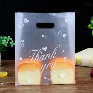 Gift Wrap 50/100Pcs Shopping Carrier Bags With Handle Mini Thank You Plastic Wedding Candy