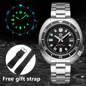 Waterproof automatic watch men Sapphire Crystal Stainless Steel NH35 Automatic Mechanical Men's watch 1970 Abalone Dive Watch 220623