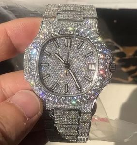 Designer tittar på försäljning lågt pris full 5a cz diamanter titta på mens automatisk lindning eta rörelse lyxis isked ut vakten safirglas med fall och dokument wt31