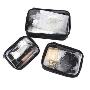 Bolsas de cosméticos Casos 1pcs Black Clear Bag Travel Neser Zipper Holeteiras de maquiagem transparente Organizador de beleza Bagcosmeti