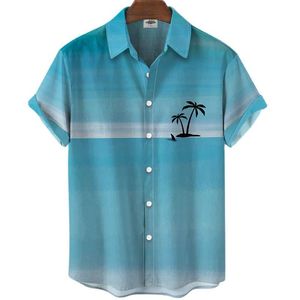 Camisas de vestido masculinas de coco masculino de coco impressão de coco moda simples respirar roupas curtas de manga curta Tops Beach Hawaiian Shirtsmen's