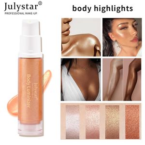 Face Body Luminizer Liquid Highlighter Makeup Shimmer Glow Illuminator Bronzer Smooth Shine Highlights