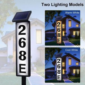 Strängar solenergi golvmonterad ljus ledd dörrplatta nummer lampa lägenhet hus veranda nummer heminredning belysning strängen