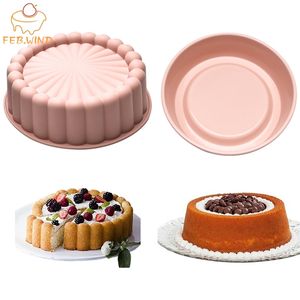 Redonda de silicone de silicone bolo de bolo de bolo de pan de short pan mary anllerine bolos pan esponja flan molde 0135 220606