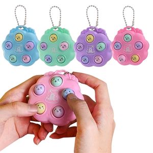 kawaii fidget toys whack a mole keychain Simple Dimple fidget board portable antistress decompression toys for children 220618