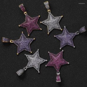 Подвесные ожерелья хип -хоп когти установка Cz Stone Bling Iced Out Star Pendants для мужчин Рэппер Капля