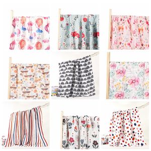 Baby Muslin Swaddle Decken Neugeborenen Bambus Baumwolle Swaddling Digital Gedruckt Blumen Tier Badetücher Infant Wrap Roben Bettwäsche Quilt Kinderwagen Cover B7932