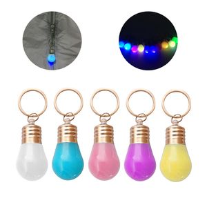 Mini Colorful LED Keychain Pendant Creative Light Bulb Keychains Outdoor Lighting Party Atmosphere Supplies Keyring