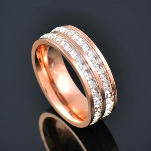 Cluster Ringe Edelstahl Für Frauen Zirkonia Rose Gold Silber Farbe Engagement Weibliche Finger Schmuck 2022 JZ210 SSPCluster