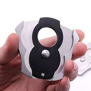 Cigar Accessories Stainless Steel Sharp Cigar Cutter Metal Automatical-open Cigars Scissor Guillotine Cigar-Cut Device Knife Father's Day Tobacco Store Gift ZL1033