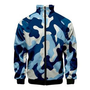 Men's Jackets Arrival Camouflage 3D Printed Stand Collar Zipper Jacket Men Boy Fashion Sweatshirt Long Sleeve TopsMen's