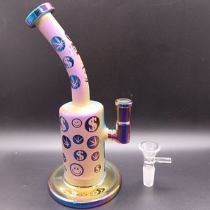 Galvanoplasting Gold Dab Dab Hookah Bong Fab Ovo Cool Vidro de vidro tubulação de água Bongo para venda com tigela de 14mm