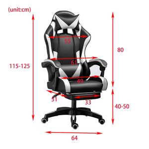 Wholesale swivel gaming chair for sale - Group buy Furniture PU gaming chair swivel recliner with adjustable backrest and seat height high back footrest chair suitable for office