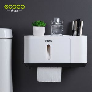 ECOCO Tissue Box Dispenser Wall Mounted Storage Rack Paper Holder Bathroom Organizer Accessories 220611