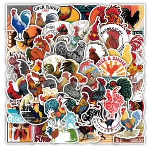 Pack of 50Pcs Wholesale Rooster Stickers No-Duplicate Waterproof For Luggage Skateboard Laptop Notebook Helmet Water Bottle Phone Car decals Kids Gifts