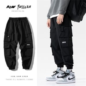 Streetwear Black Mens Harem Joggers Pants Men Cargo Pants Hip Hop Casual Tickets Sweatpants Man Overdimased Fashion Trousers 220726