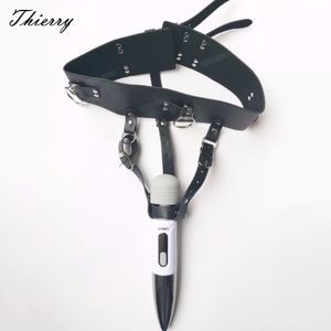 Thierry Cintura di castità per adulti sexy Gioco Dispositivi senza vibratore AV Masturbazione, Massaggiatore con bacchetta Cintura per orgasmo, giocattoli sexy per le donne