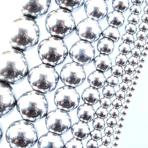 Wojiaer Silver No Magnetic Hematite Stone Round Ball Beads 2 3 4 6 8 10 12mm for DIYジュエリーネックレスブレスレットBL304