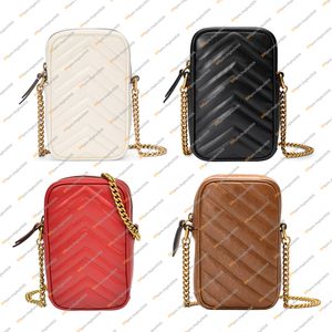 Ladies Fashion Casual Designe Luxury Mini Phone Bag Crossbody Shoulder Bag TOTE Handbag Messenger Bags High Quality TOP 5A Cowhide 598597 Purse Pouch