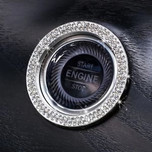 Bilbilar One-Click START STOPP Motor Ignition Push Button Decoration Diamond Rhinestone Crystal Ring Circle Trim Cover Home