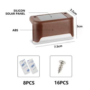 Dispositivo de aquecimento solar de luz solar do jardim ao ar livre Decoração de lâmpada leve à prova d'água de energia solar para escada do pátio