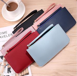 Ladies Zipper Purse Large Capacity PU Leather Wallet Female Long Slim Credit Card Holder Simple Clutch Bag Handbag Women Wallets